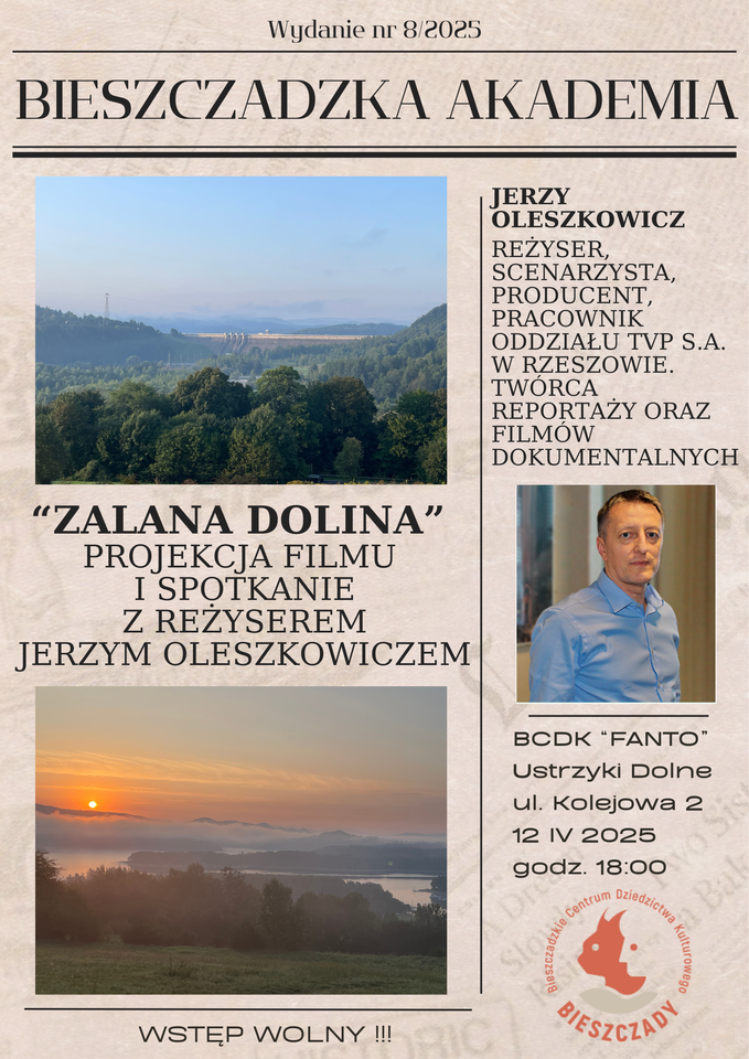 Projekcja filmu "Zalana dolina" i spotkanie z reżyserem!
