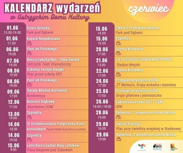 Ustrzycki Dom Kultury zaprasza na czerwcowe wydarzenia!